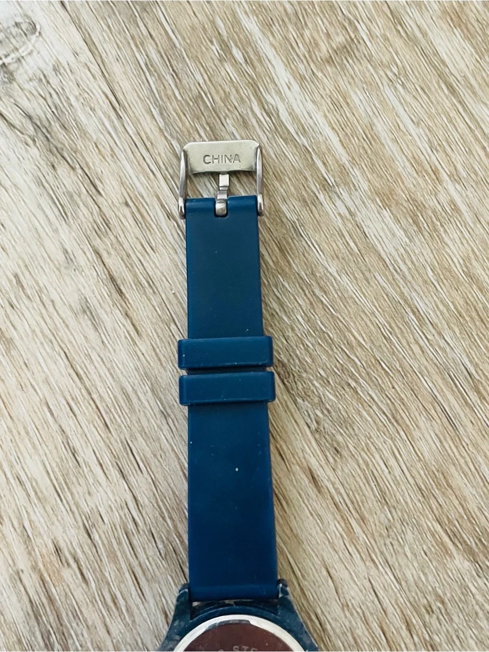Blue Women's Silicone Watch with Crystal Bezel